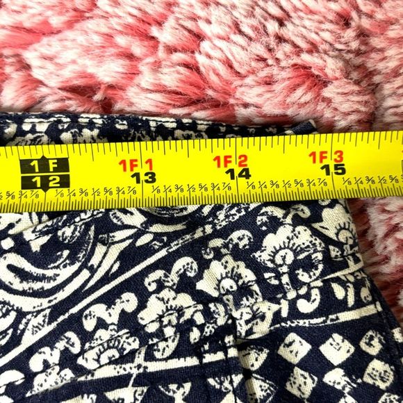 Lucky Brand Blue and White Tribal Printed Linen Blend Shorts - Picture 6 of 9